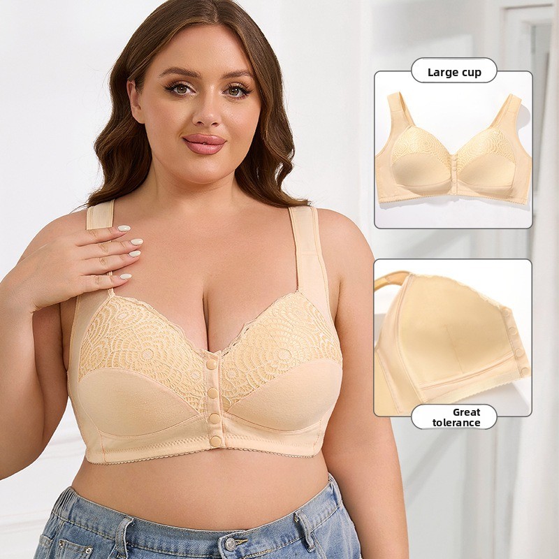 Wirefree Bra Comfort - Wirefree Front Closure Plus Size Lace
