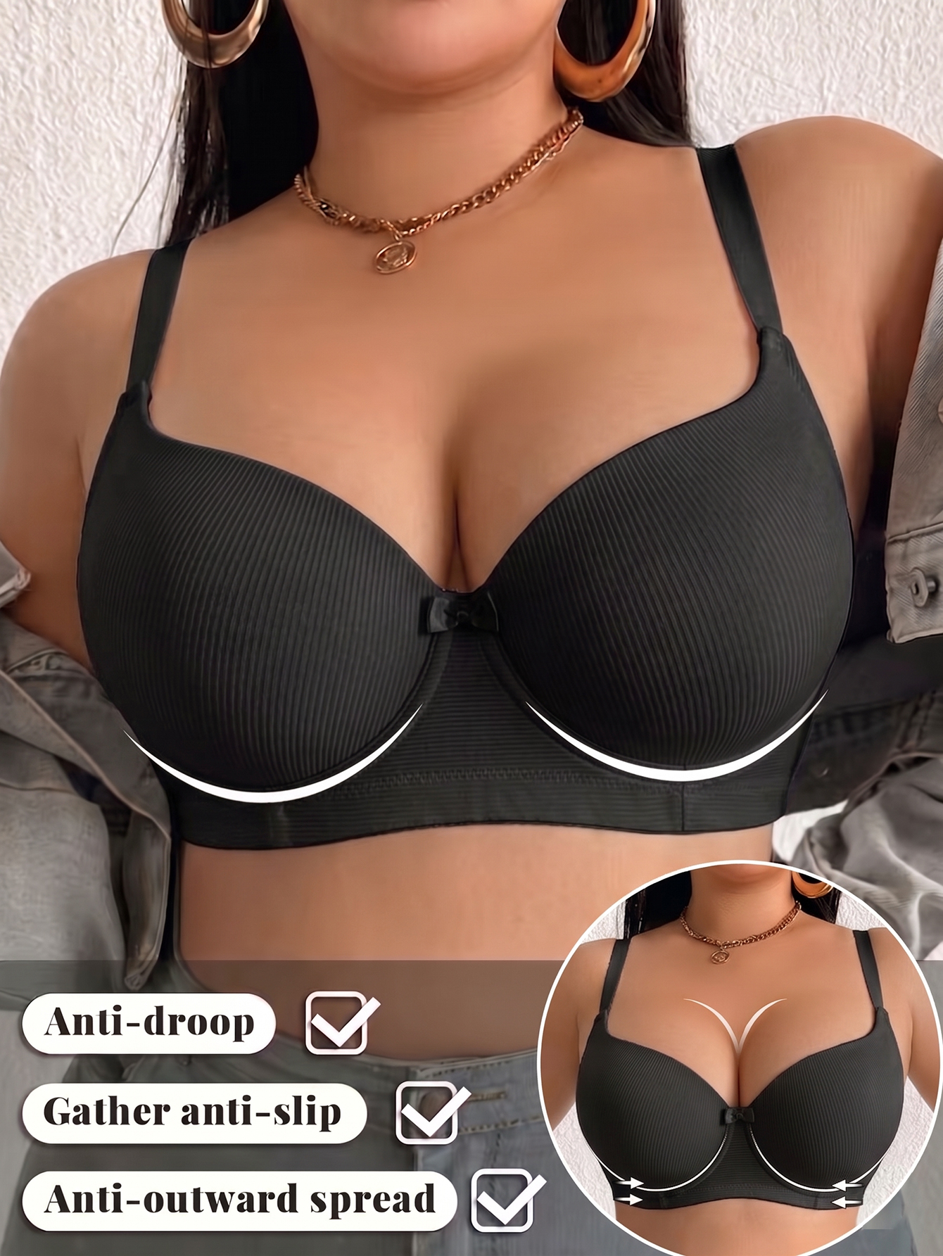 Plus Size Anti-Sagging Women B – обзор и цена Minimizer Bra Women