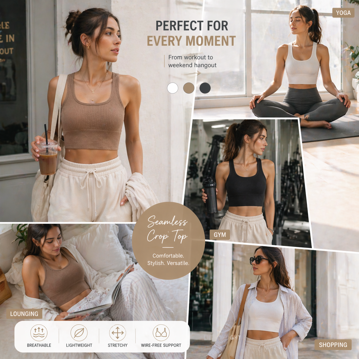 Women Seamless Ribbed Crop Top – обзор и цена T Shirt Bra Seamless