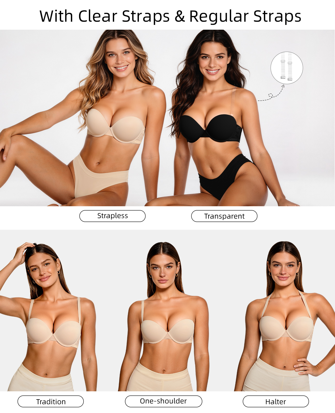 New Push Up Bra Women Lace Pad – обзор и цена Convertible Bra Multiway