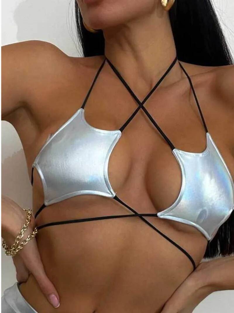 Women's Metallic Star Bra Top  – обзор и цена Lace Bralette Set
