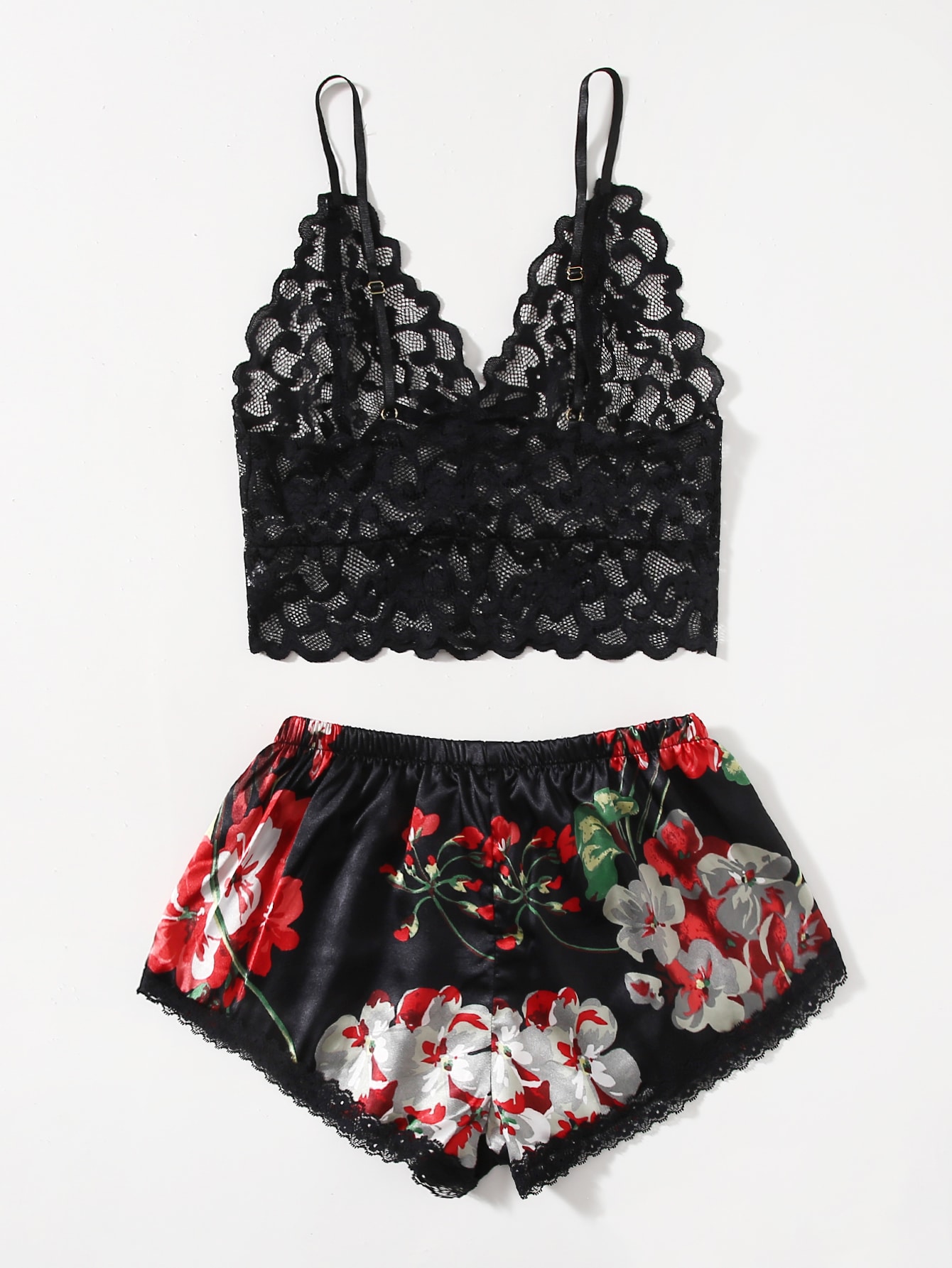 Floral Lace Pajama Set for Wom – обзор и цена Lace Bralette Set