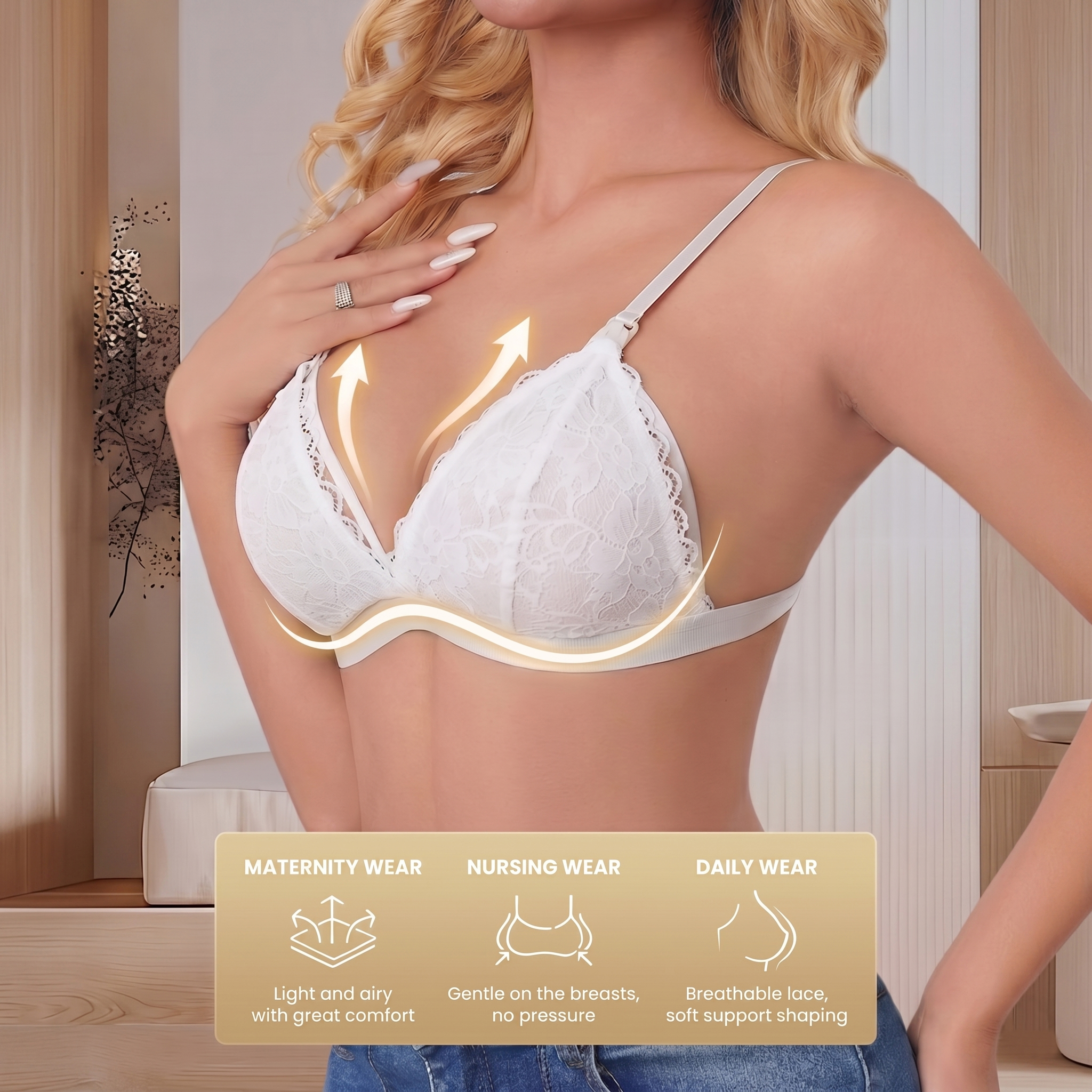 Women's White Lace Maternity N – обзор и цена Nursing Bra Clip