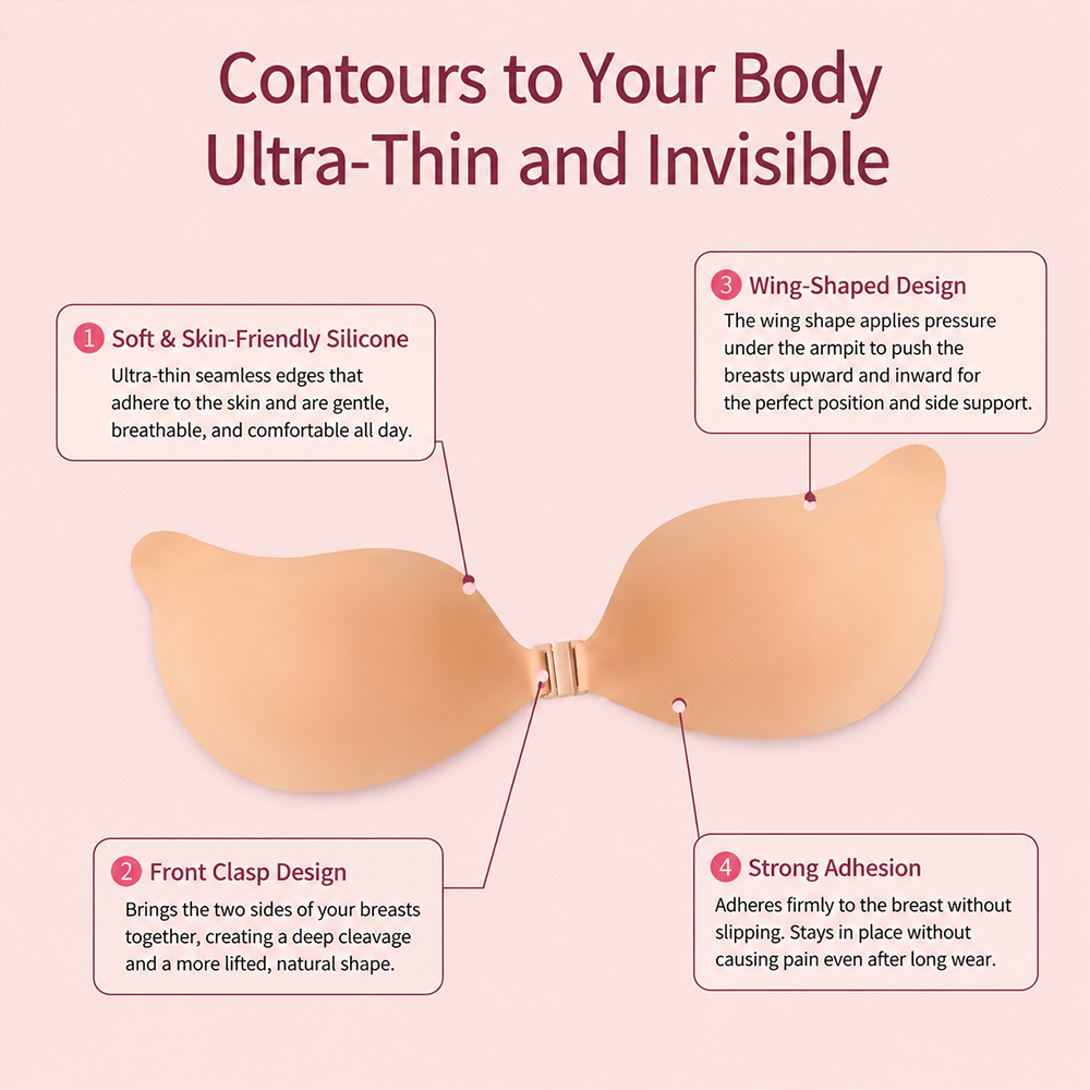 Silicone Cleavage Bra Reusable – обзор и цена Backless Bra Sticky