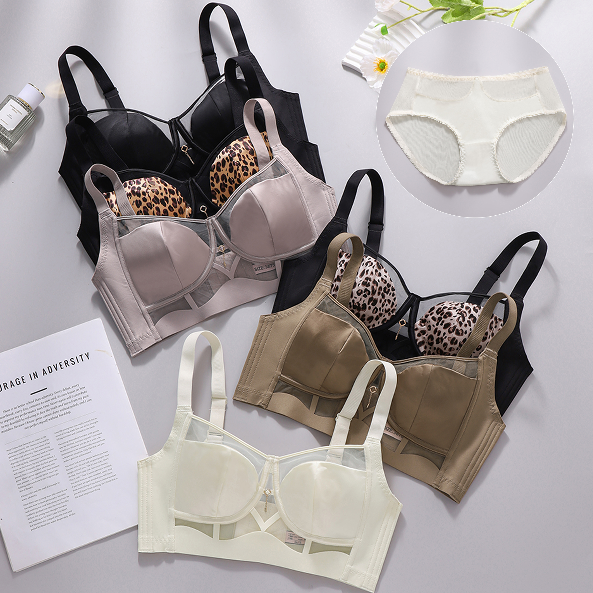 Leopard Lace Rims-Free Bra Set – обзор и цена Cotton Bra Everyday