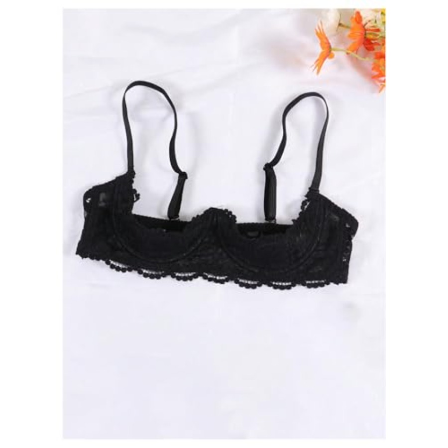 OYOANGLE Women's 1/4 Cup Lace  – обзор и цена Demi Bra Balconette