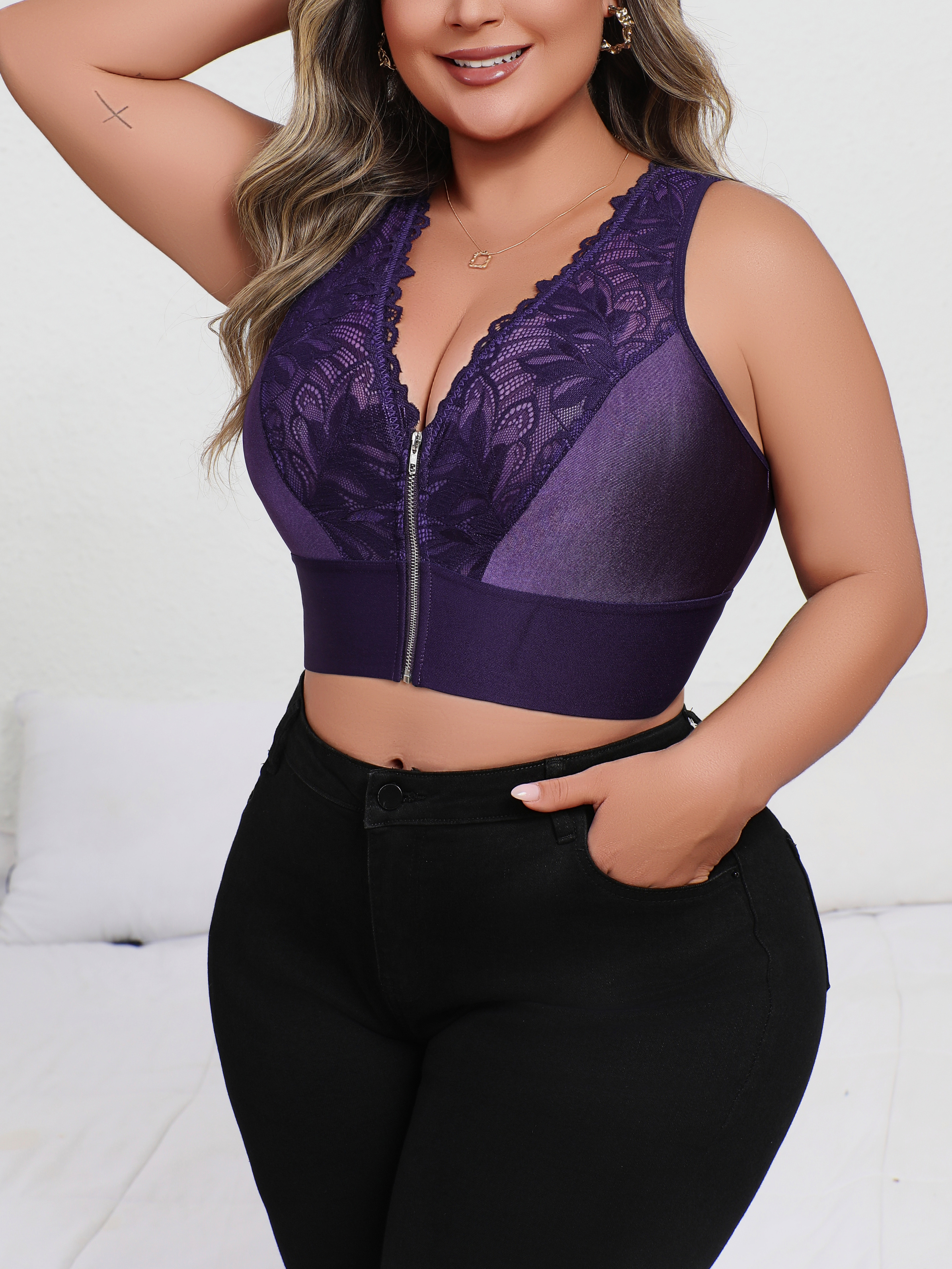 New Arrival Plus Size Sexy Pur – обзор и цена Plunge Bra Push Up