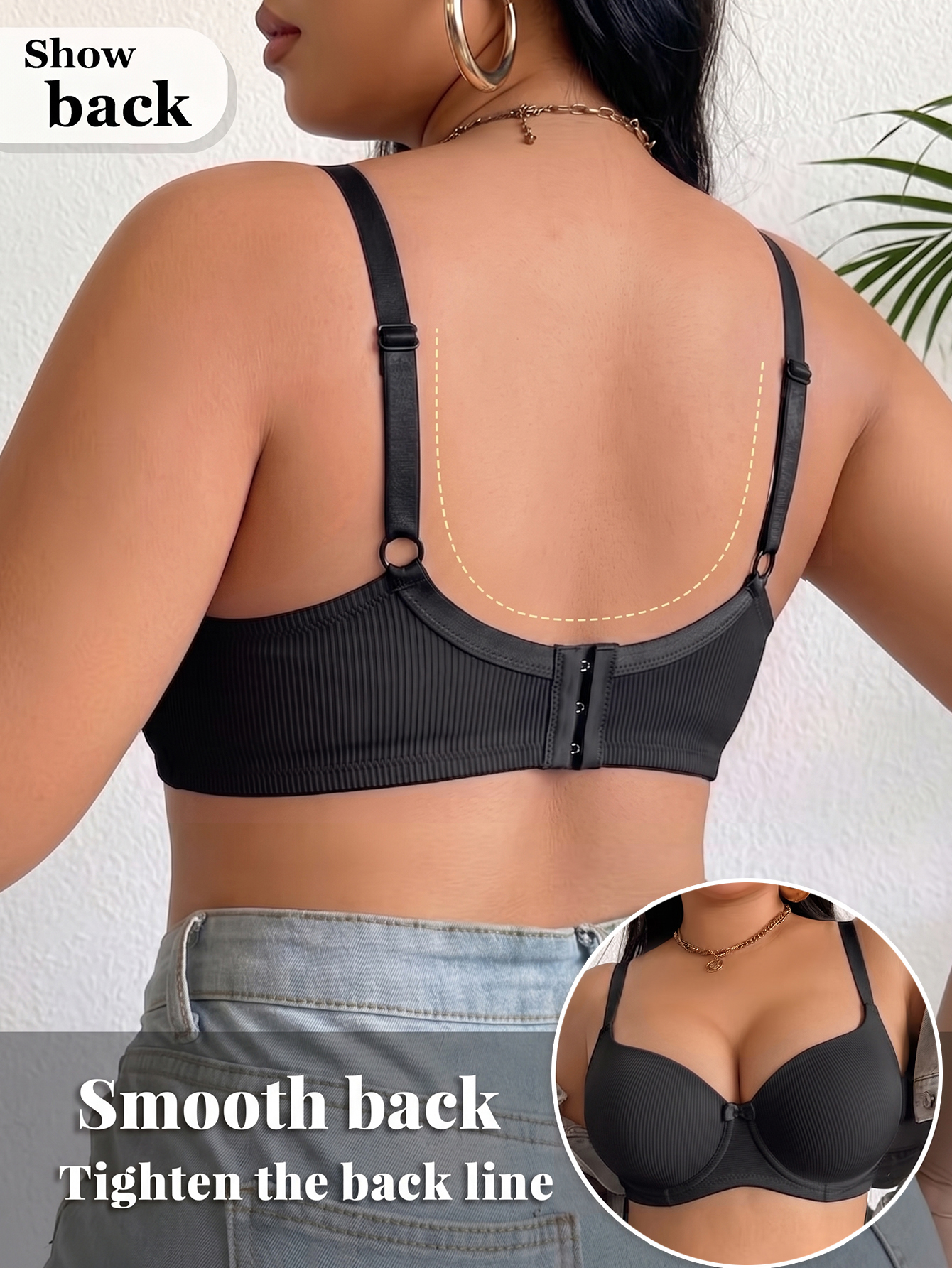 Plus Size Ribbed Women Bra Thi – обзор и цена Minimizer Bra Women