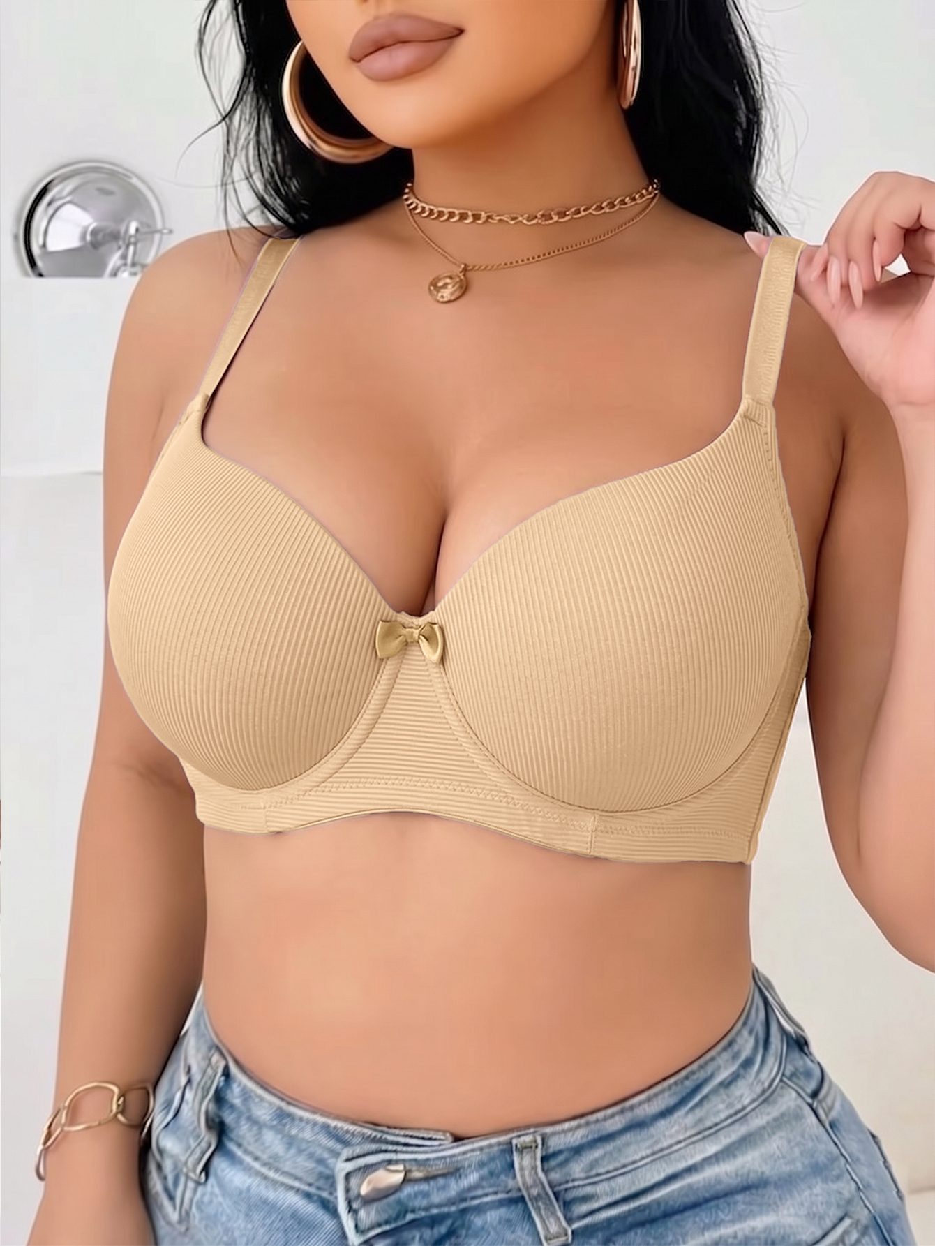Plus Size Ribbed Women Bra Thi – обзор и цена Minimizer Bra Women